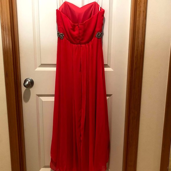 Coral High Low Homecoming/Prom Dress - Picture 6 of 8